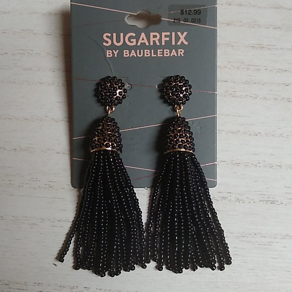 😻 3 For $15 Black Classy Seed Bead Tassel Dangles